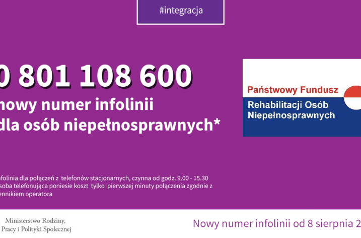 Nowy numer infolinii dla osób niepełnosprawnych