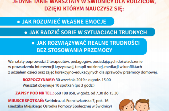 Warsztaty psychoedukacyjne dla rodziców i opiekunów dzieci zagrożonych przemocą w rodzinie