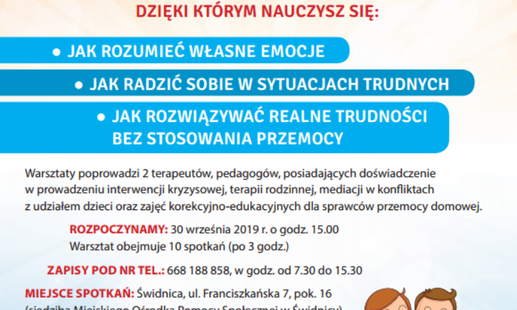 Warsztaty psychoedukacyjne dla rodziców i opiekunów dzieci zagrożonych przemocą w rodzinie