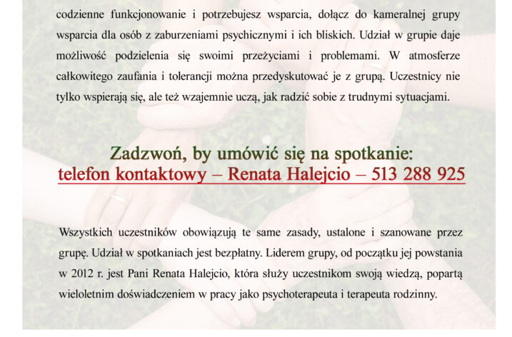 Grupa wsparcia dla osób z zaburzeniami psychicznymi