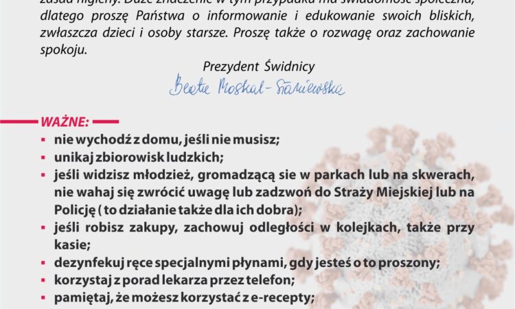 Ważne informacje dla świdniczan