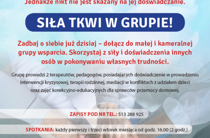 Spotkania grupy wsparcia dla osób z doświadczeniem przemocy w rodzinie