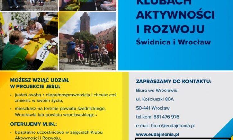 Klub aktywności i rozwoju w Świdnicy – nabór uczestników