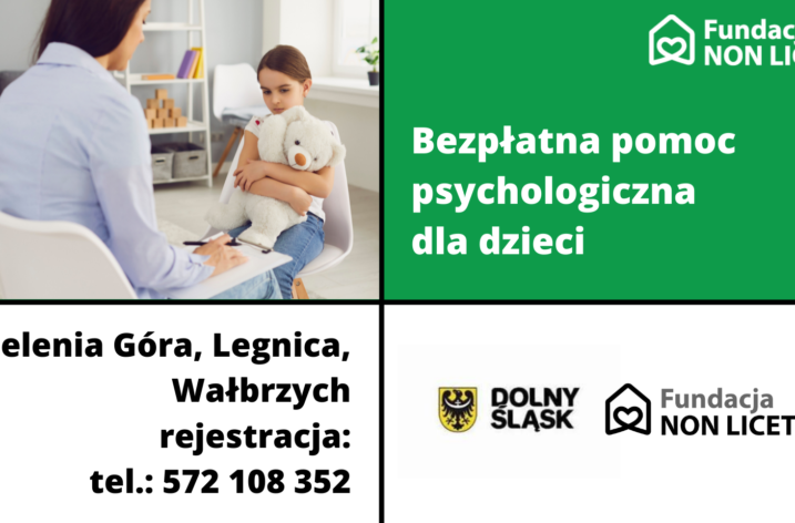 Bezpłatna pomoc psychologiczna dla dzieci – Jelenia Góra, Legnica, Wałbrzych i Wrocław