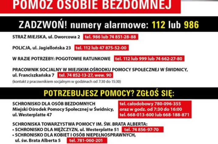 Nie bądź obojętny! Pomóż osobie bezdomnej