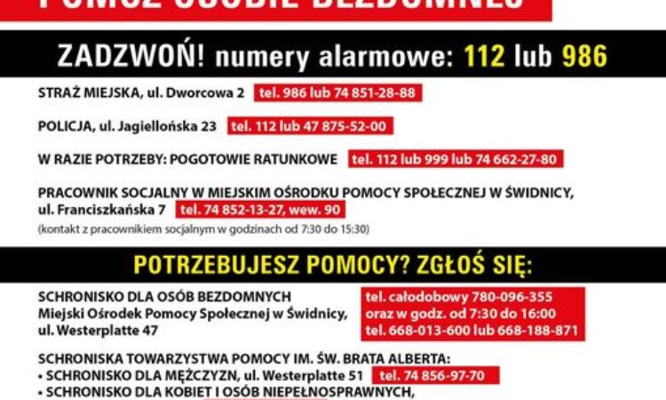 Nie bądź obojętny! Pomóż osobie bezdomnej