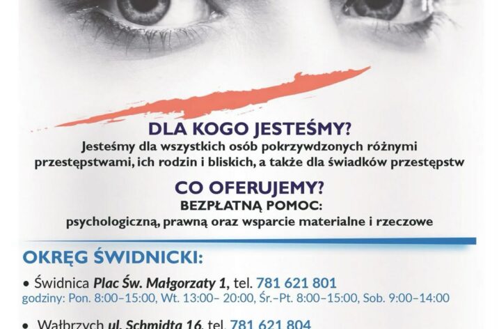 Ośrodek Pomocy Pokrzywdzonym Przestępstwem oferuje bezpłatne wsparcie